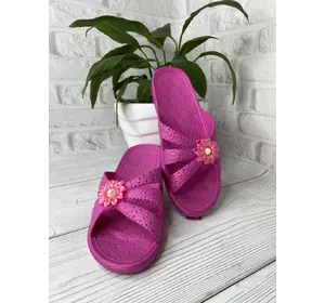 Шлепанцы летние женские "Ромашка-декор" розовая