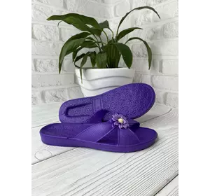 Шлепанцы летние женские "Ромашка-декор" фиолетовая